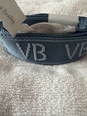 Vera Bradley ~ Lanyard in Dusty Blue w/ White Embroidered VB